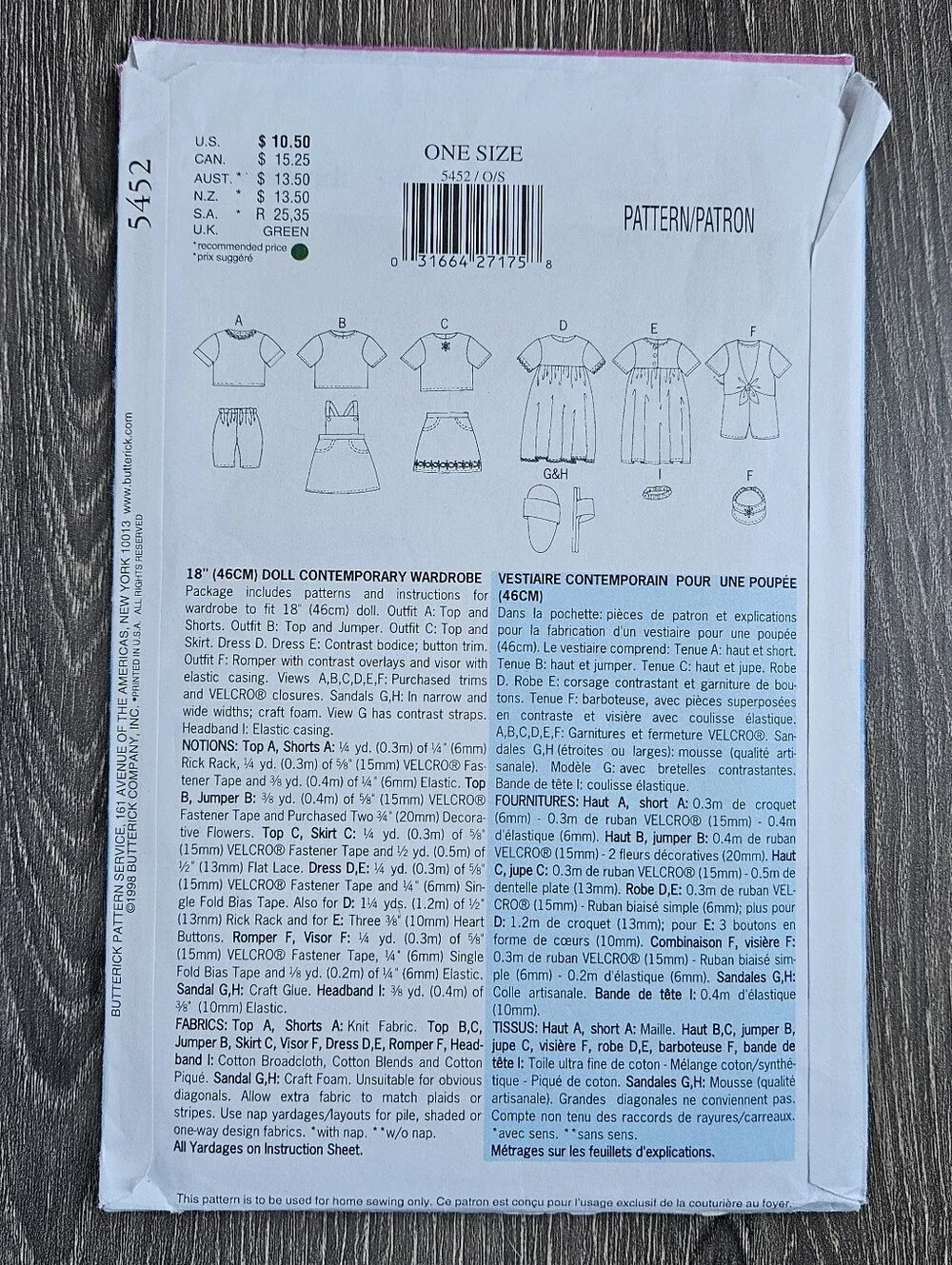 NEW Butterick 5452 18